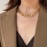Collier en plaqué or 18k, chaine à maillons cubain de 9mm, vente en gros, bijoux Hip Hop, livraison gratuite
