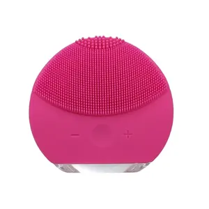 Escova de silicone para limpeza facial, mini rede portátil para limpeza de poros, macho e feminino vermelho