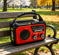 Radio météo d'urgence solaire à manivelle 16000 mAh AM/FM/WB avec accès Internet