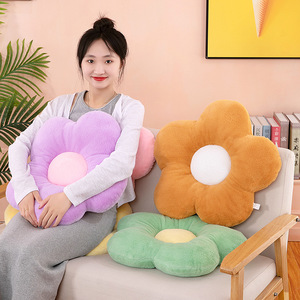 Coussin de dossier en peluche souple en forme de fleur de tournesol 35/50 cm, pour fenêtre en <span class=keywords><strong>baie</strong></span>, chambre, bureau, siège, décoration de chambre - Product Image 3
