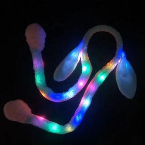 थोक पार्टी के हेडवियर प्लग कपड़े के साथ फ्लैशिंग खरगोश की बंनी कान चमकदार हेडबैंड लाइट अप - Product Image 3