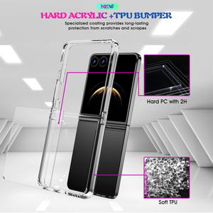 Rõ ràng TPU cứng PC trường hợp điện thoại với bảo vệ màn hình thiết kế trong suốt cho Samsung cho <span class=keywords><strong>Galaxy</strong></span> Z lật 7 6 <span class=keywords><strong>5</strong></span> 4 bao gồm túi OPP - Product Image 6