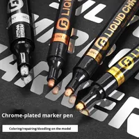 Marqueur permanent Guangna 843 à effet miroir chromé brillant, peinture réfléchissante à base d'huile, stylo DIY pour modèle Gundam, argent électroplaqué métallique
