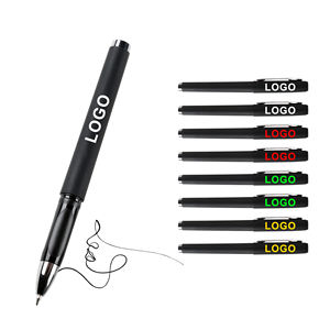 Bolígrafo de Gel Clásico de Plástico Neutro Personalizado al por Mayor con Impresión de LOGO Publicitario para Regalo, Negocio, Color Negro - Product Image 1