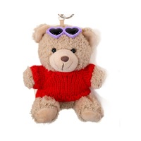 Teddybeer Hanger Sleutelhanger Aanpasbare Bedrukte Naam Logo Graduatie Cadeau Mesh Pp Katoenen Knuffel Schooltas Stress Verlichting
