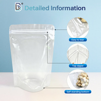 Sacs en plastique BOPP de qualité alimentaire Lebei, avec impression en gravure, fermeture à glissière, transparents, pour emballage