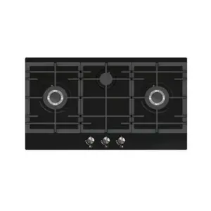 Foshan 90Cm Dibangun Di 3 Burner Kaca Gas Kompor Listrik Hitam Keramik Kompor Cooker