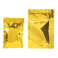 Goud Aluminiumfolie Hersluitbare Ziplock Zakken Food Grade Plastic Verpakking Met Zelfbenoemde Mylar Folie Zakjes Voor Snack Cadeau Verpakking