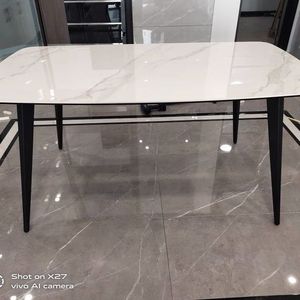 Nouveau Design Ensemble de <span class=keywords><strong>Table</strong></span> à Manger Contemporain Élégant et Moderne en Marbre Pierre Frittée pour Usage Domestique et Salle à Manger - Product Image 5