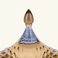 Bonbonnière en cristal facetté Hitop avec couvercle, bleu ambre, cristal taillé, récipient pour parfum d'intérieur, décoration de table de mariage