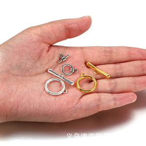 Accesorios de joyería DIY: Cierres OT metálicos chapados, coloridos, para collares, pulseras y bolsos, en plata, bronce antiguo, oro y oro rosa. - Product Image 2