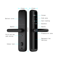 Tuya TTlock wifi mortaise 6068 empreinte digitale poignée d'empreinte digitale électrique pêne dormant numérique serrure intelligente poignée de porte pour la maison
