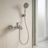 Robinet mural en zinc et plastique, double usage, pour salle de bain, douche et baignoire