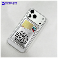 Porte-cartes magnétique en cuir PU gravé au laser, design personnalisé Supernova, à faire soi-même, pour cartes de crédit et téléphones portables