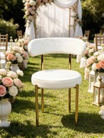 Chaise de salle à manger en métal à cadre doré pour mariage, banquet, fête, événements en plein air |   Conception empilable avec support de vente en gros et de MOQ
