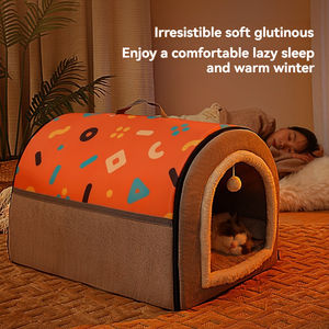 Super grand mobilier pour animaux de compagnie toutes saisons nid de chat fermé amovible lavable pour la chaleur hivernale tapis de lit universel pour chat chenil pour chien - Product Image 2