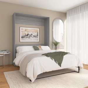 Marco de acero <span class=keywords><strong>vertical</strong></span> doble tamaño queen <span class=keywords><strong>cama</strong></span> de pared con listón de madera tamaño personalizado ahorro de espacio oculto <span class=keywords><strong>cama</strong></span> Murphy con <span class=keywords><strong>armario</strong></span> - Product Image 1