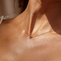Coeur Pendentif Colliers Bijoux De Mode Colliers Pierres Précieuses 925 Argent Coeur Colliers Chunky Câble Lien Chaîne
