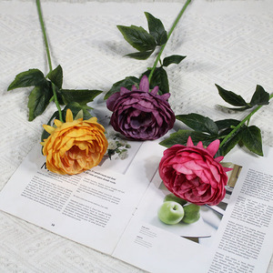 Fleur artificielle, branche unique, pivoine noble, fleur en soie, décoration douce pour la maison, salon, art floral de mariage - Product Image 1