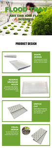 <strong>ABS</strong> <strong>Plastic</strong> Ebb Grow Rack Flood <strong>Tray</strong> for Vertical Farm Soilless Cultivation Hydroponic Plant Seedling <strong>Tray</strong>