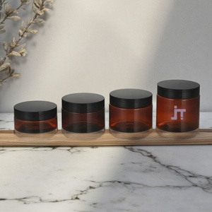 Stock 1oz-12oz White Lid PET Transparent <b>Plastic</b> Cream <b>Jars</b> with Custom Logo for Skin Care - Product Image 6