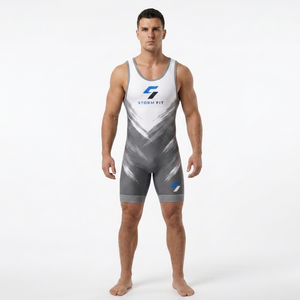 Combinaison de lutte personnalisée pour homme, impression par sublimation, coupe ajustée, compression, séchage rapide, spandex, polyester, vêtements de sport - Product Image 3