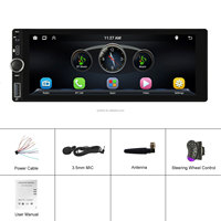 Podofo1 Din autoradio sans fil Carplay Android Auto voiture lecteur MP5 6.86 ''IPS écran tactile BT FM RDS rétro-éclairage coloré type-c