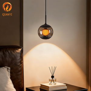 Suspension LED en verre moderne et minimaliste, protection oculaire, intensité variable, lampe de chevet pour chambre à coucher, culot E27 - Product Image 1