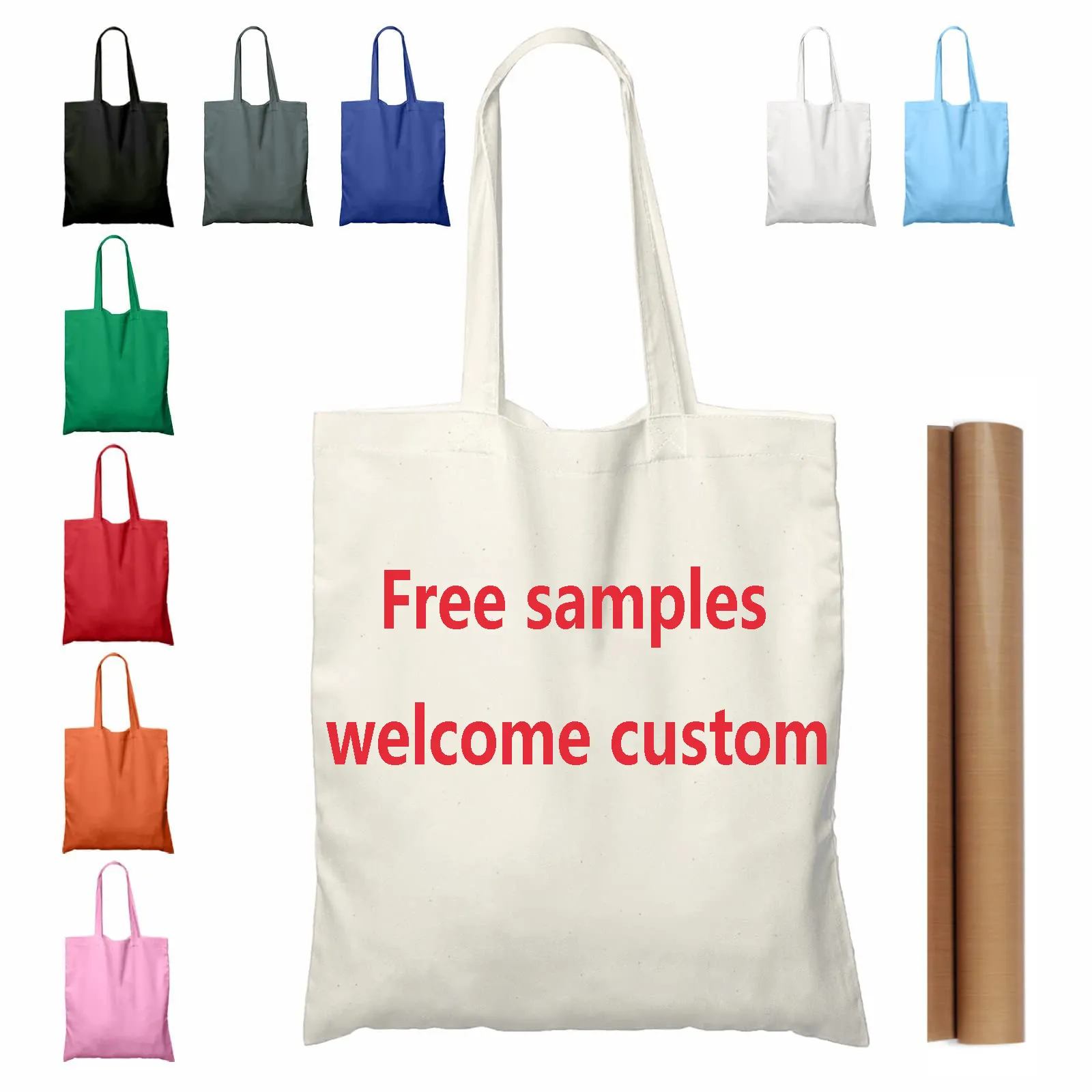 christmas gifts shopping handle blank sublimation tote custom printed logo ropehandle organic cotton canvas bag large Beach