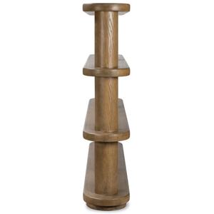 Simple Modern Column Design Home Use Commodity Shelf Rack <b>Solid</b> <b>Wood</b> Freestanding Wide <b>Bookcase</b> - Product Image 5