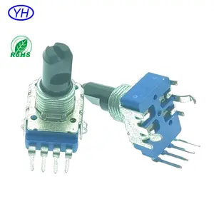 คุณภาพดีฟิล์มคาร์บอนฉนวนกันความร้อนเพลา4 Pins Linear 11มม.B105k B102k A103k B20K Ohm Potentiometer