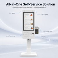 Kios POS 21,5 Inci, Layar Sentuh Android 14, Terminal Layanan Mandiri, Dilengkapi Pemindai QR dan Printer Thermal 80mm untuk Retail