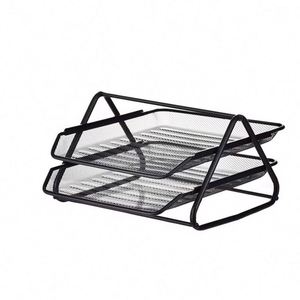 Metal Desktop Document <b>Paper</b> File Organizer Office Rack Holder with Stand File Trays - Product Image 1