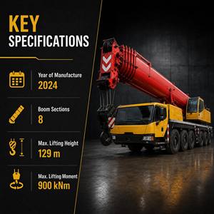 NMSany STC3000C8‑8 Grue de chantier montée sur camion d'occasion 300t, flèche 8 segments 90M, contrepoids complet 73.5t, moteur Dongkang - Product Image 2