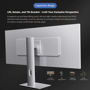 TCOIOR Monitor logam 34 inci layar ultra lebar datar 165hz 1ms waktu respon AMD FreeSync teknologi PIP PBP Monitor multitugas - Product Image 6