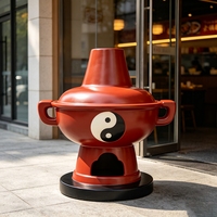 Sculpture géante F137 en fibre de verre FRP, motif Yin Yang, résistante aux intempéries, pour restaurant extérieur, centre commercial, parc, personnalisable