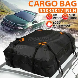 600d/420d 120x90x44 सेमी बड़ी जलरोधी कार कार्गो छत बैग छत सामान वाहक काले भंडारण क्यूब बैग यात्रा कार के लिए
