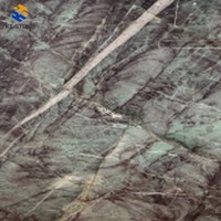 Dalle de marbre KT Stone, veinure verte violacée, dalle de marbre naturel pour mur d'accentuation de villa de luxe