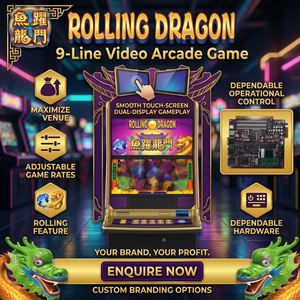 Upright Rolling Dragon <b>Amusement</b> <b>Machine</b> 32 Inch Vertical Double Screen Arcade Game for European Bars and Pubs - Product Image 1