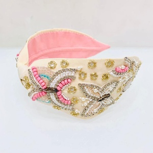 Elegant Handmade Beaded <b>Headband</b> For Women And Girls Fashion Hair Accessories With Colorful Beads Stylish Comfortable From India - Product Image 2