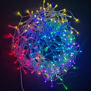 Hot Selling LED Curtainlights APP Control Holiday Christmas Decoration Rubber String Light RGB Outdoor and Indoor 50 PVC Adapter
