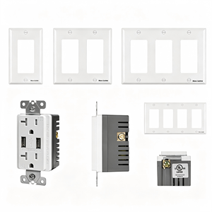 Marc Lichté Enchufe de Pared de 1 Vía con Puertos USB-A 120V 15A, Interruptor Decorativo de Plástico de Estilo Moderno - Product Image 1