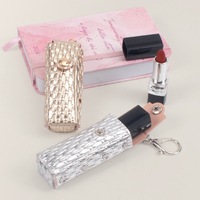 Étui à rouge à lèvres portable haut de gamme 2025 en PU motif pierre, avec porte-clés, miroir de maquillage et mini couvercle rabattable