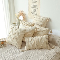 Housse de taie d'oreiller de coussin de Style bohème de luxe avec glands housses de coussin d'oreiller tuftées multidimensionnelles personnalisées pour la décoration intérieure