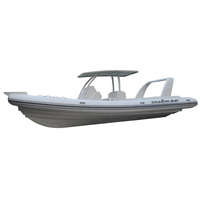 Yacht de luxe personnalisable Dragon Bay 28 pieds à coque en V profond, bateau pneumatique en aluminium avec moteur hors-bord, certifié CE, garantie 3 ans