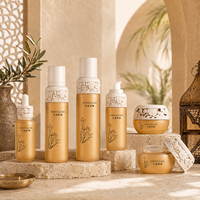 Flacon de lotion en verre mat à motif floral élégant, pot de crème pour le visage, contenants pour produits de soin de la peau 120ml 100ml 40ml 30ml 50g 30g