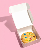 Boîte d'emballage personnalisée en carton rose pour biscuits avec compartiments et séparateurs