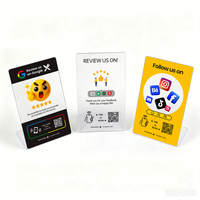 Support de carte NFC personnalisé transparent pour avis Google – Présentoir NFC en PVC pour avis intelligents