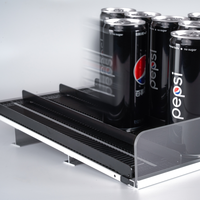 Présentoir de bouteille de boisson avant à alimentation automatique Étagère à bière Poussoir Diviseur Étagère à rouleaux pour réfrigérateur Affichage de bouteille
