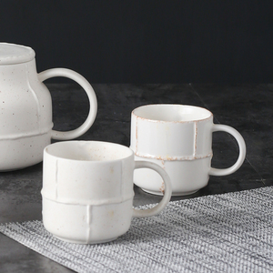 Vaso di latte in ceramica bianca in stile Vintage per caffè per Bar rustico cucina moderna estetica - Product Image 5